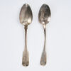 Two Georgian Stirling Silver Fiddle Pattern Table Spoons - 2