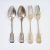 A Pair Of 19th Century Dutch Silver Fiddle And Thread Pattern Table Spoons, And A Pair Of Matching Table Forks - 2