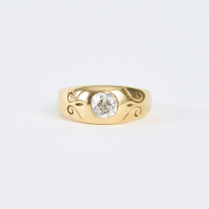 An Antique Victorian 18ct Gold Old Cut Diamond Ring