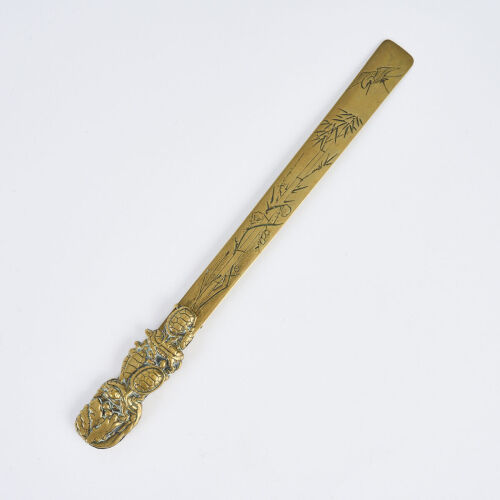 A Meiji Period Brass Page Turner With Tortoise