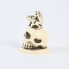 A Meiji Period Ivory Skull With Toads Okimono / Netsuke - 3