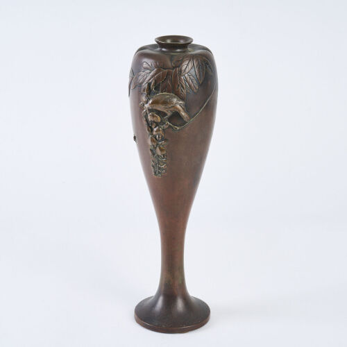 A Baluster Form Meiji Period Bronze Vase, c1890