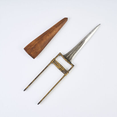 An 18th Century Indian Katar With Gold Koftgari Decoration