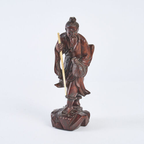 A Carved Wooden Sage Figure, c1880