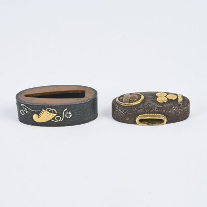 Two Edo Period Sword Fittings, Fuchi And Kashira