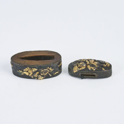 A Soten School Pair Of Japanese Edo Period Fuchi And Kashira, c1800