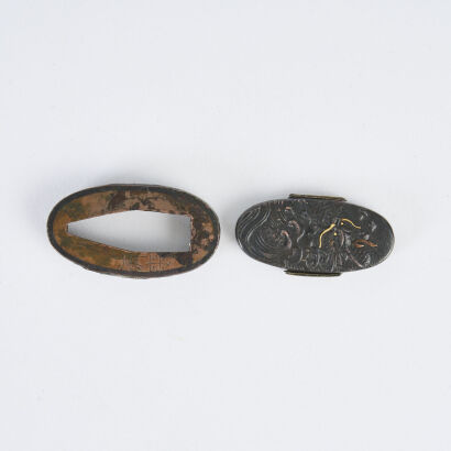 A Japanese Sword Fitting Fuchi And Kashira, by Kiyoshuku