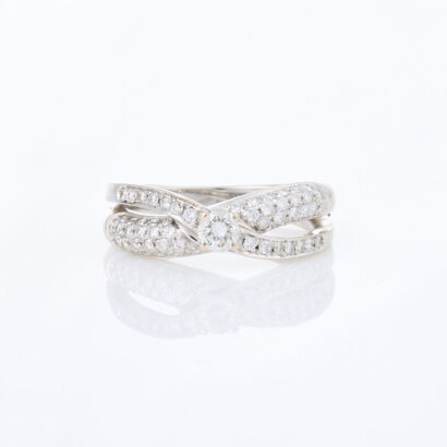 18ct White Gold, .74ct Diamond Dress Ring