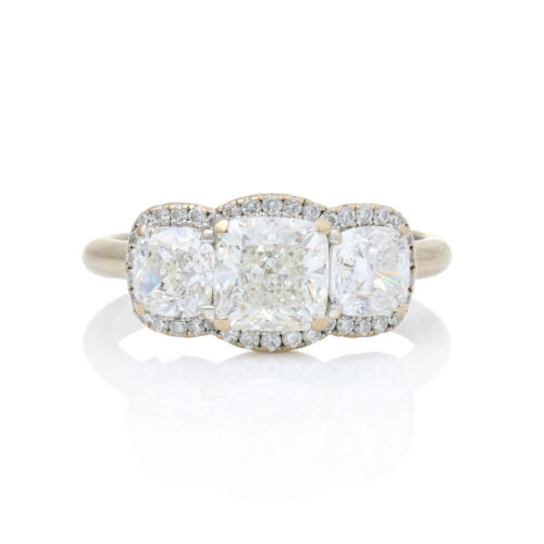 18ct White Gold, 4.22ct Triple Halo Diamond Ring