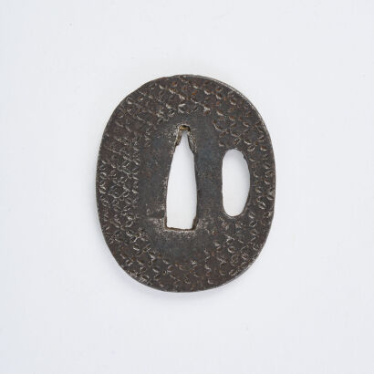 An Oval Iron Tanto Tsuba, c1580