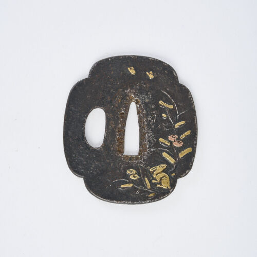 A Mokko Gata Iron Tsuba, Edo Period, 18th Century