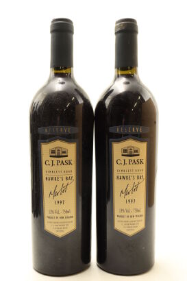 (2) 1997 C.J. Pask Merlot, Gimblett Gravels