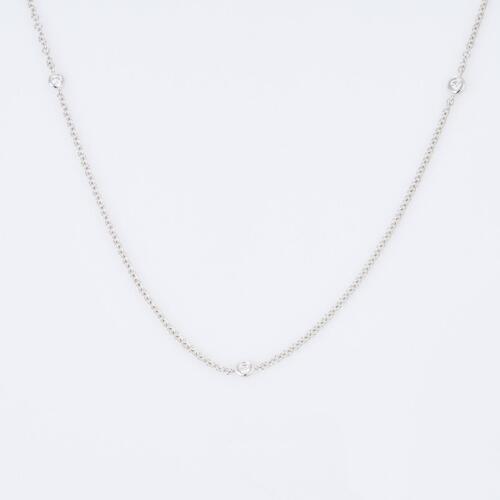 18ct White Gold, .20ct Diamond Set Necklace.