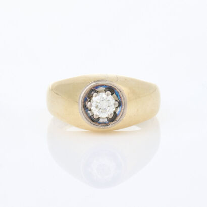 14ct Yellow Gold, Vintage, .36ct Solitaire Diamond Ring