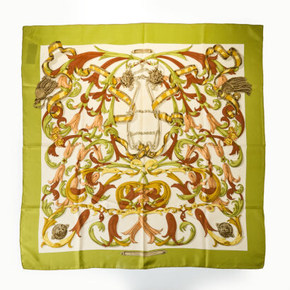 Herm&egrave;s, Le Mors a la Conetable&nbsp;by Henri d'Origny 100% Silk Scarf