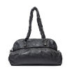 Chanel Quilted Lady Braid Black Distressed Leather Bowler Bag - 5