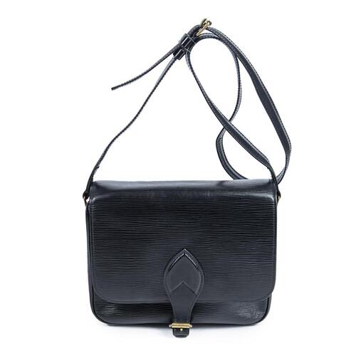Louis Vuitton, Black Epi Leather Cartouchiere Bag
