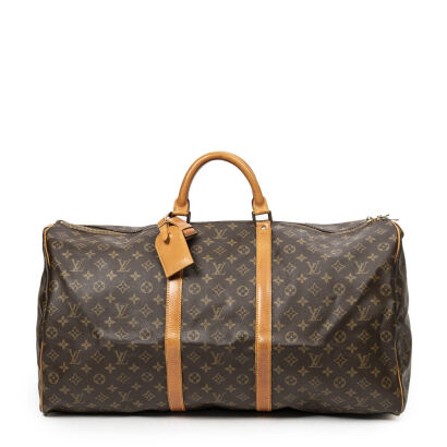 Louis Vuitton Vintage Monogram Keepall 60 with LV Luggage Tag