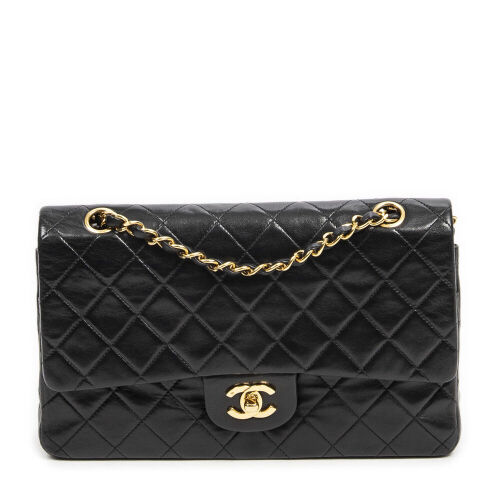 Chanel, Classic Black Quilted Lambskin Double Flap Bag 26