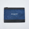 Balenciaga Blue Denim/Black Leather Clutch Bag