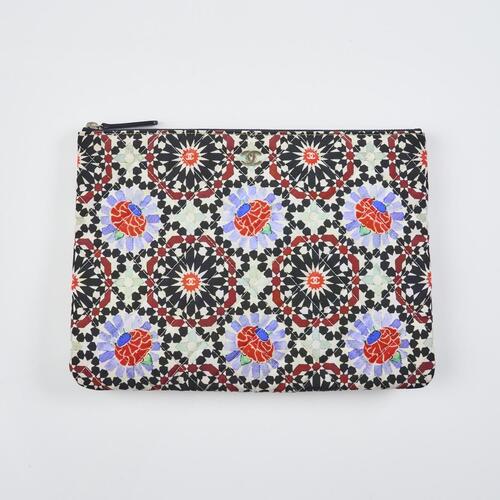 Chanel Quilted Dubai Paris O-Case Zip Pouch