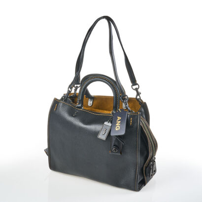 Coach, Black Leather Rogue Bag with Removeable Shoulder Strap