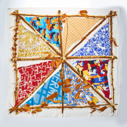 Herm&egrave;s Le Robinson Chic 100% Silk Scarf with Box