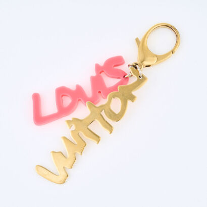 Louis Vuitton x Stephen Sprouse Pink Graffiti Keychain with Box