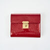 Louis Vuitton Red Vernis Compact Wallet with Box