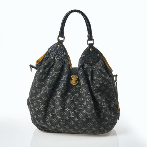 Louis Vuitton Denim Noir Monogram Mahina XS Hobo Bag
