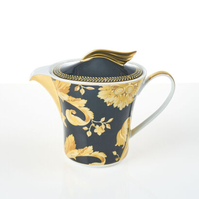 Versace, Vanity Tea Pot, in Blue and Gold by Rosenthal