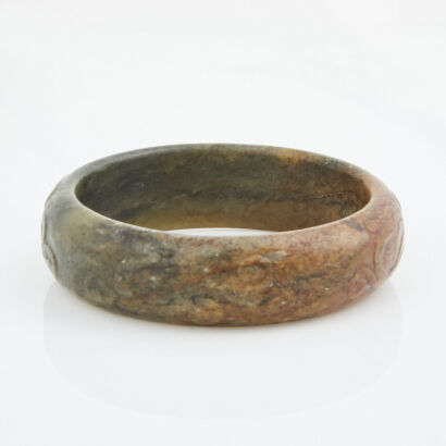 21mm Wide, Ancient Carved Jade Bangle