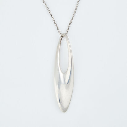 Sterling Silver, Georg Jensen Zephyr Pendant # 500 with Chain