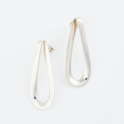 Sterling Silver, Georg Jensen Infinity Earrings # 452