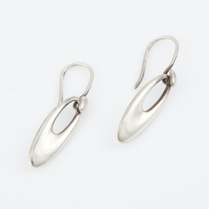 Sterling Silver, 32mm Drop Earrings