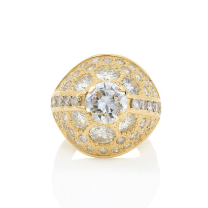 18ct Yellow Gold, 2.21ct Round Brilliant Cut and 5.42ct Diamond Dress Ring