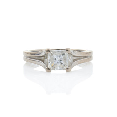 Platinum, Princess Cut and Trilliant Cut, 1.33ct Diamond Ring
