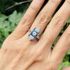 14ct White Gold, Art Deco Style Sapphire and Diamond Ring - 3