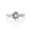 Platinum, 1.55ct Solitaire Diamond Ring with .12ct Baguette Diamond Shoulders