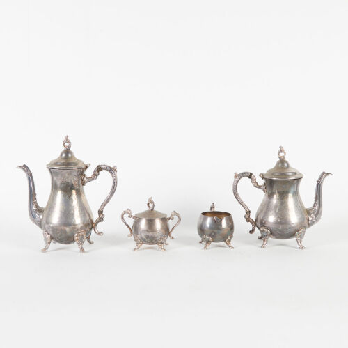 A Silver Plated Galleon Tea Set