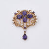 9ct Yellow Gold Antique Style, Amethyst and Akoya Pearl Brooch