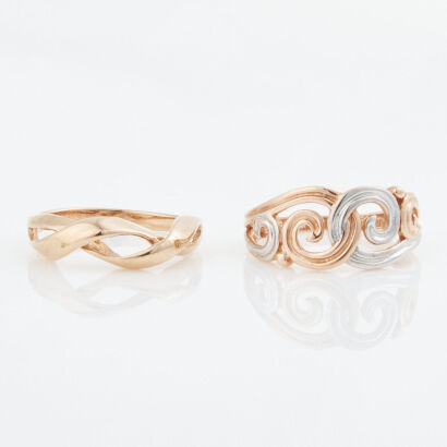 Collection of Two Rings in 14ct Rose and Rose/White Gold