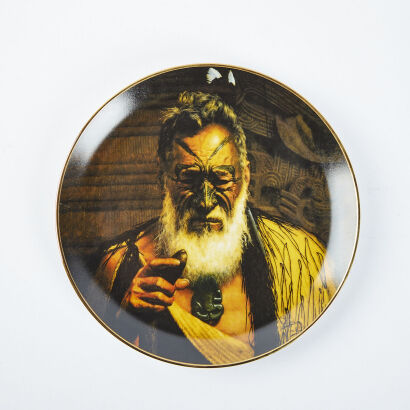 A Temuka Studio Plate Decorated With Charles F Goldie