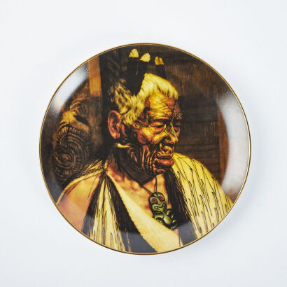 A Temuka Studio Plate Decorated With Charles F Goldie