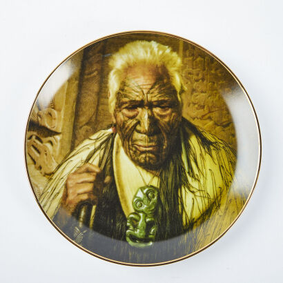 A Temuka Studio Plate Decorated With Charles F Goldie