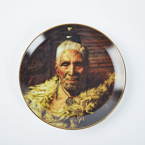 A Temuka Studio Plate Decorated With Charles F Goldie