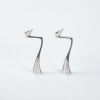 A Set Of Two Mathew Hilton Arclumis Swan Candle Holders C.1987