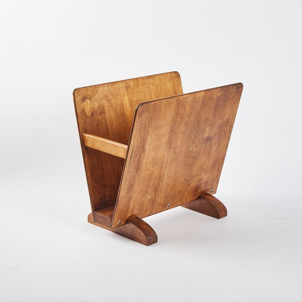 A Mid Century Bent Ply Magazine Rack