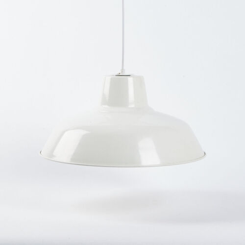 A Large White Metal Industrial Hanging Light