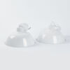 A Pair Of White Enamel Industrial Lampshades - 2